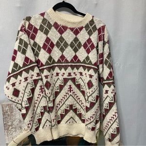 Vintage Cozy Traverse Bay Grandpa Sweater Size Medium